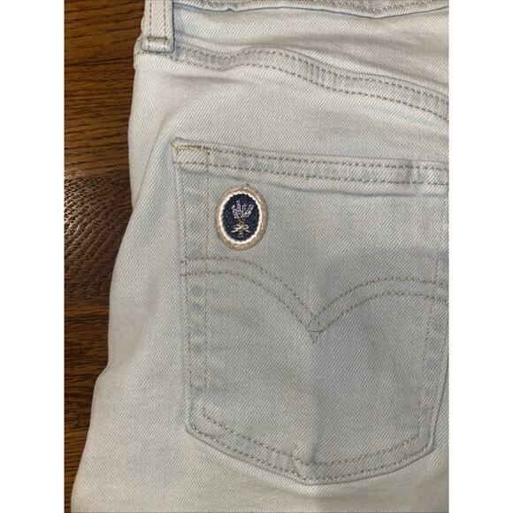Levi’s Silver Tab Jeans Womens Mom Jean 27/29 Light Wash Lavender Print Flower - Picture 15 of 16